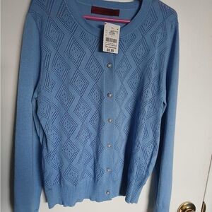Scarlett Blue Diamond Pattern Cardigan